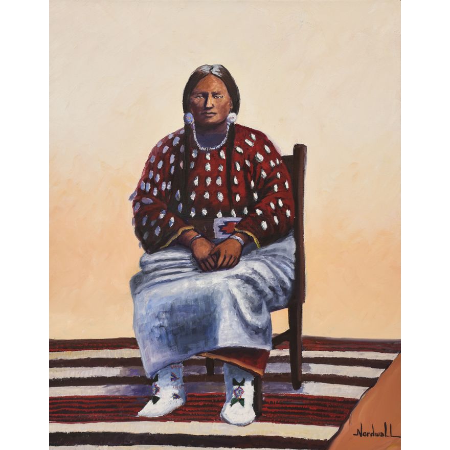Raymond Nordwall ''Crow Matriarch'' (Indian) Oil