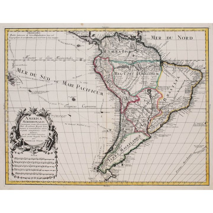 Guillaume de l’Isle | America Meridionalis Concinnata juxta Observationes…