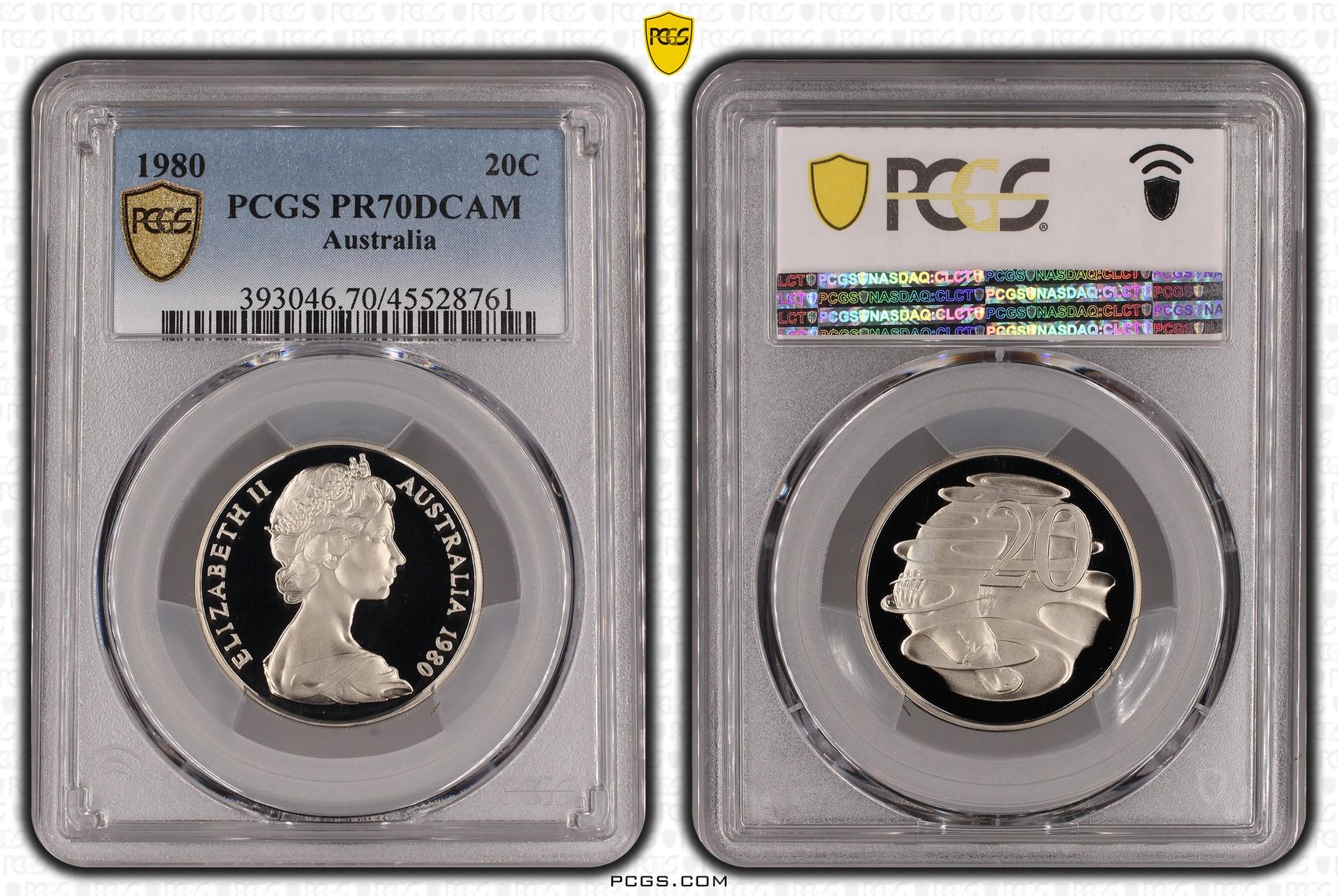 Elizabeth II, Twenty Cent, 1980, PCGS PR 70DCAM
