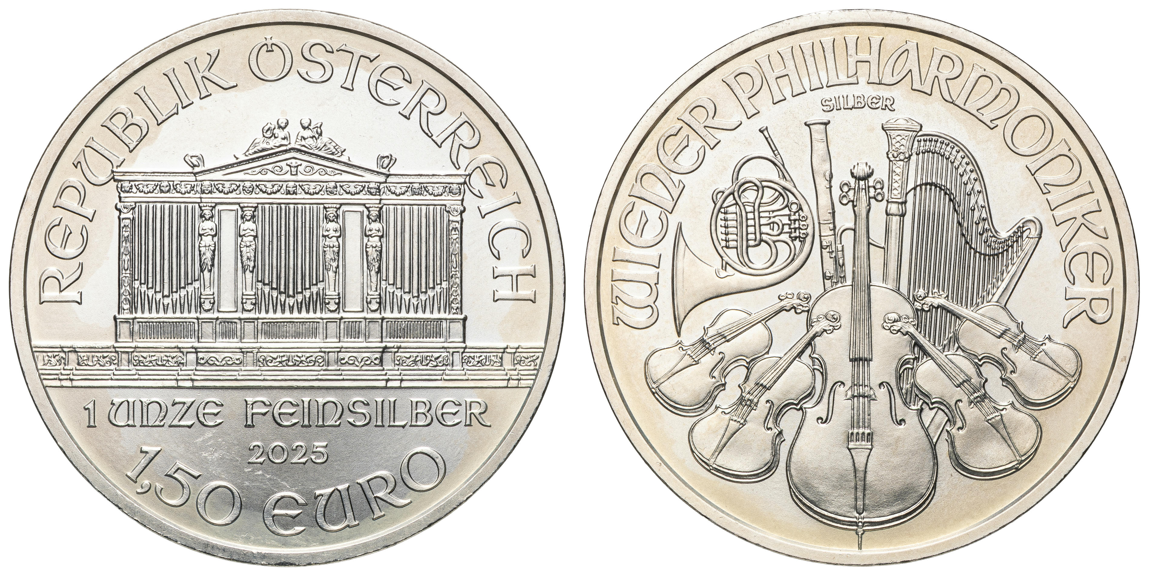 Austria, Vienna Philharmonic, One and a Half Euro, 2025, CHU