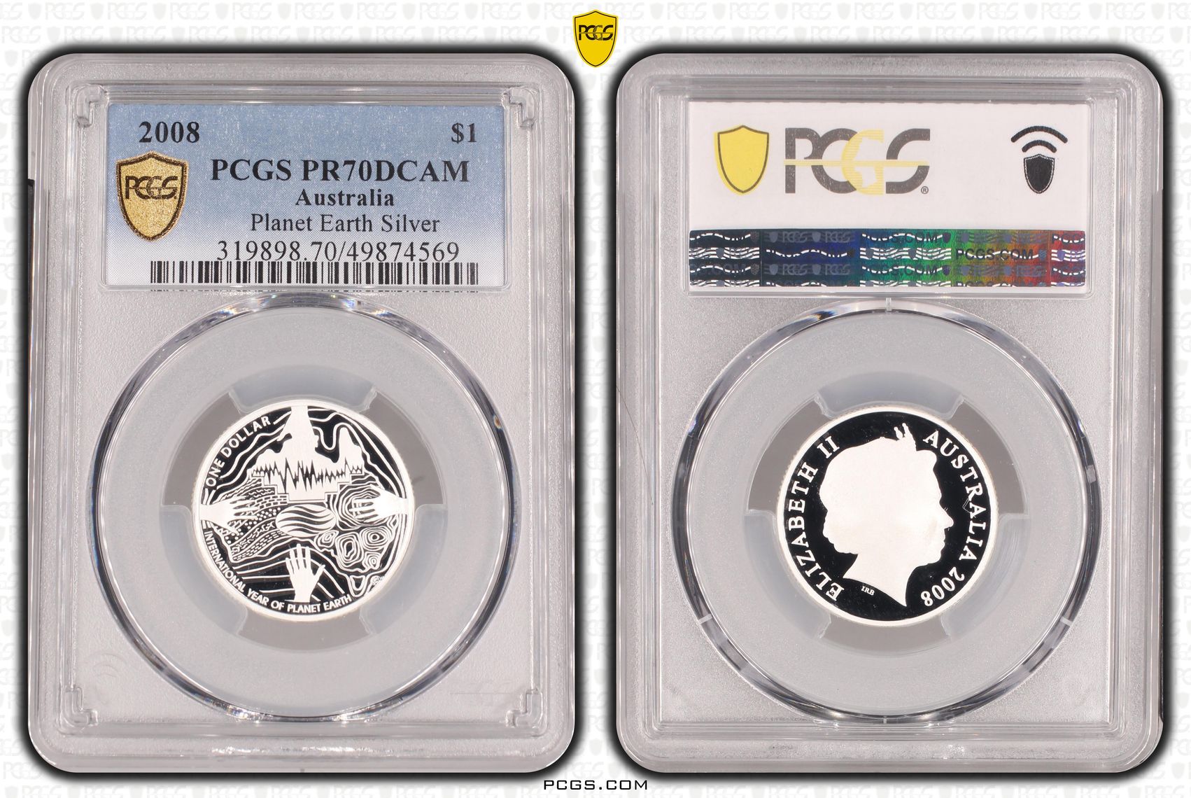 Planet Earth Silver POP 14/0, One Dollar, 2008, PCGS PR70DCAM