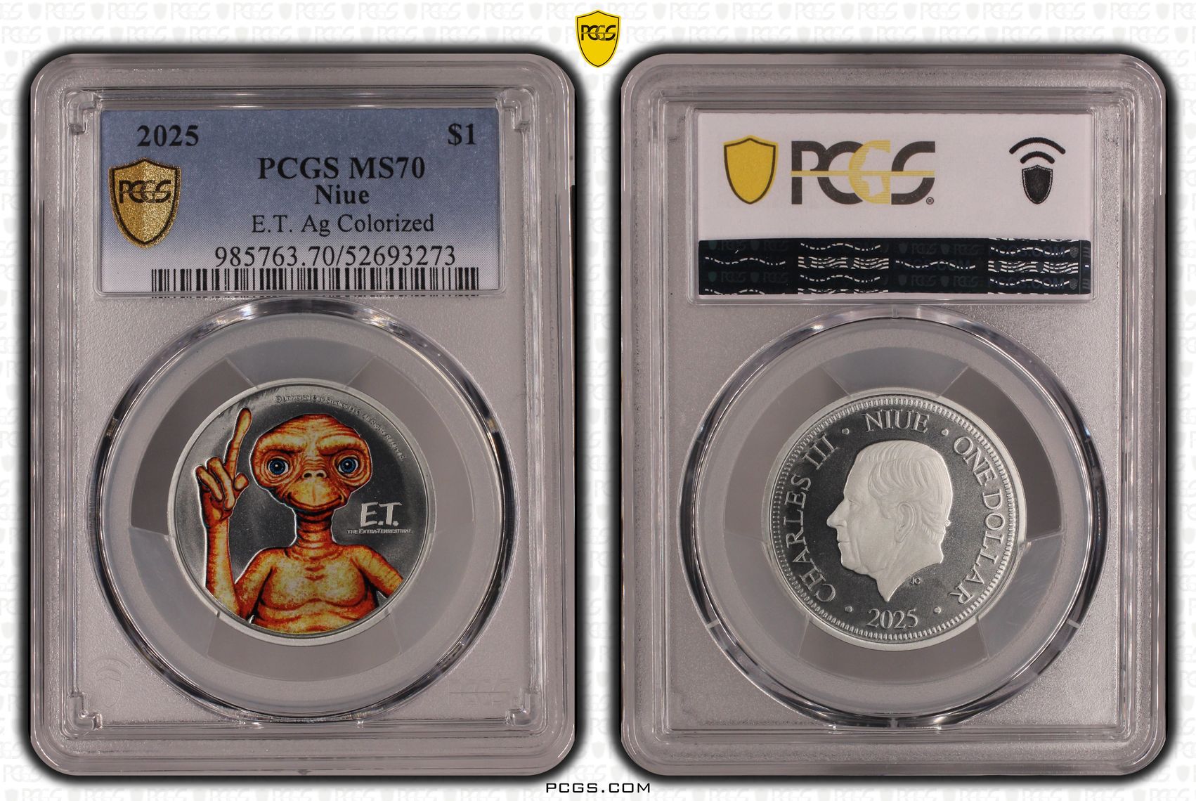 241 · Niue, E.T. Colorized, POP 16/0, One Dollar, 2025, PCGS MS70
