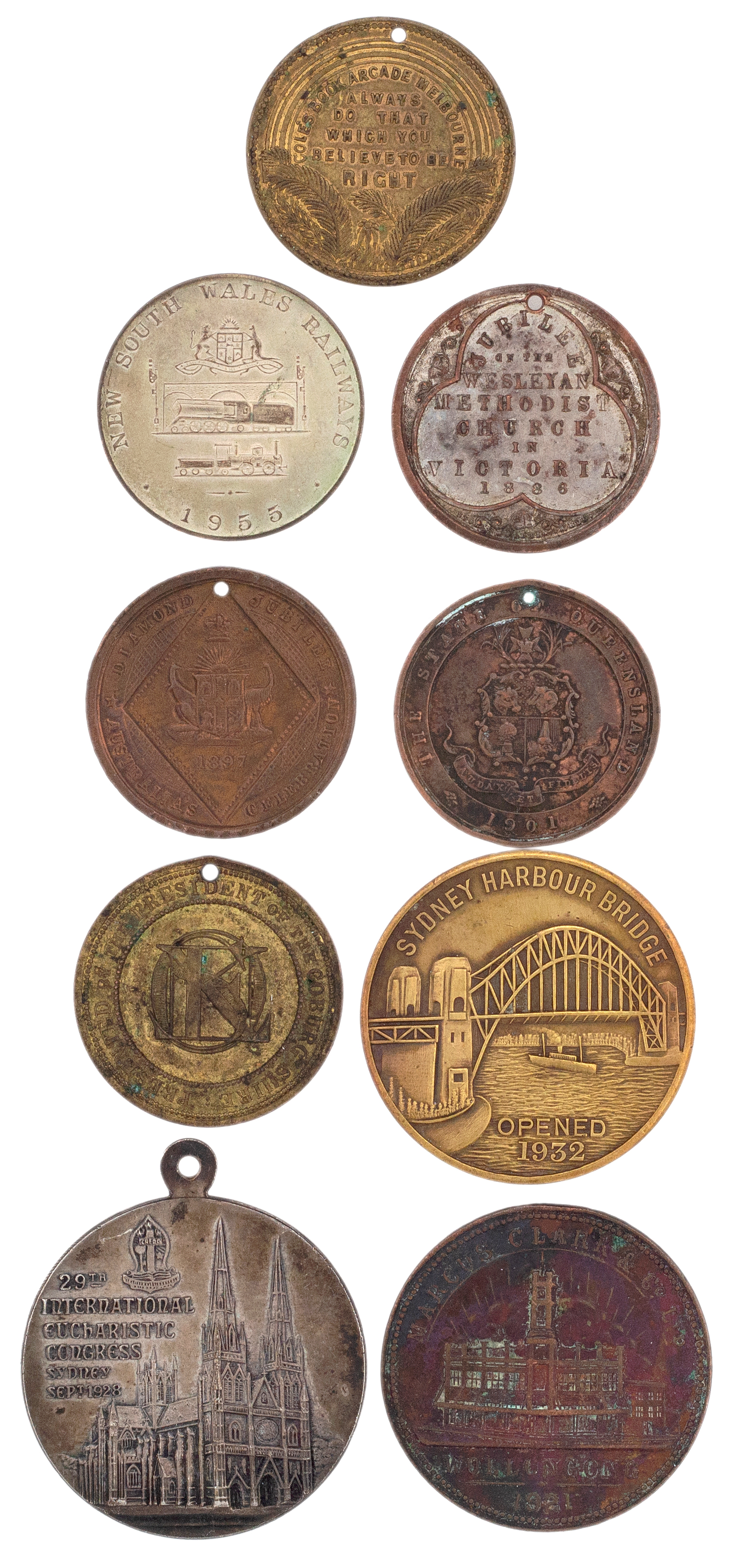Australian Interest Medalettes VF - EF