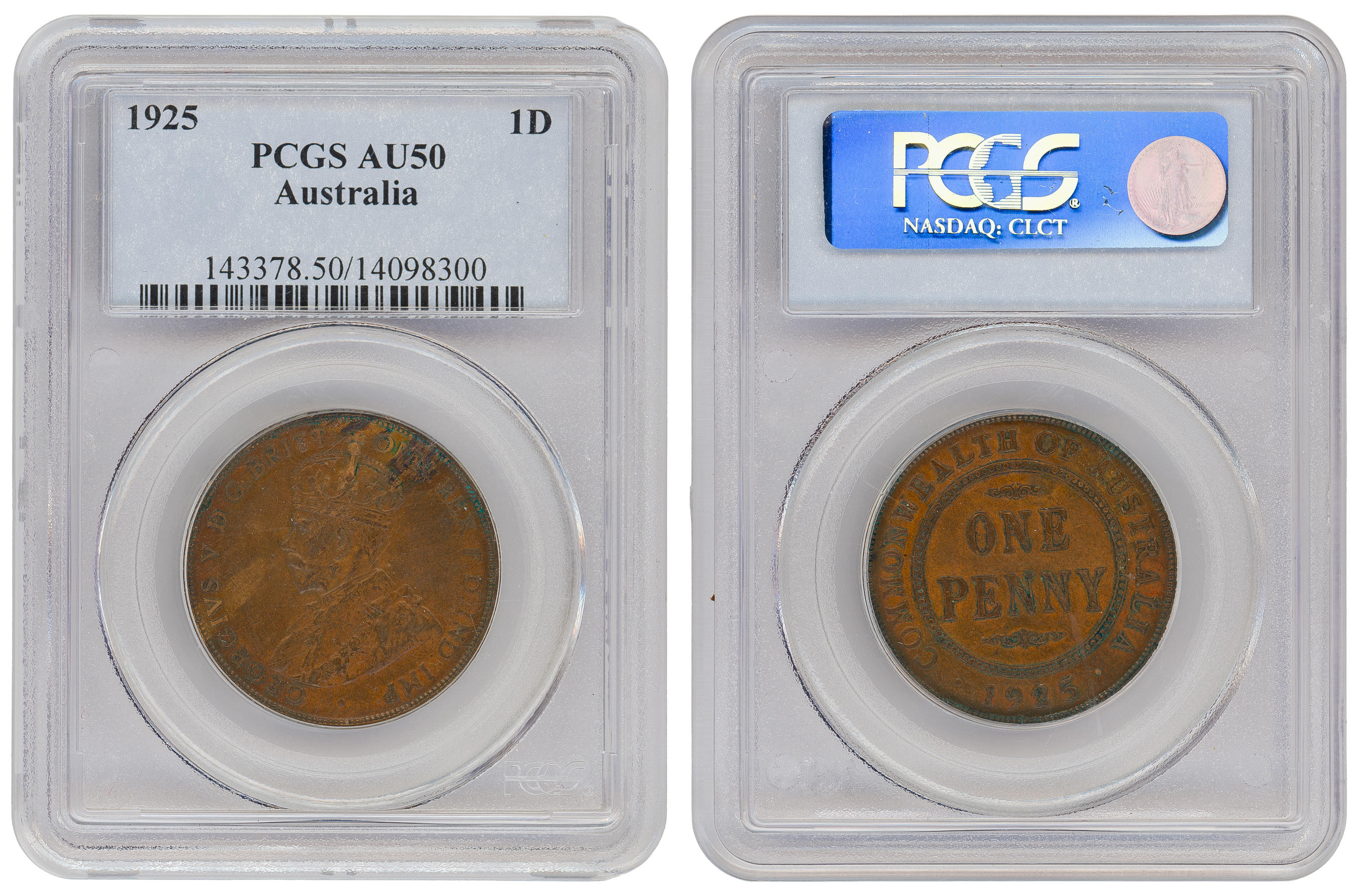 George V, Halfpenny, 1931, PCGS AU 58
