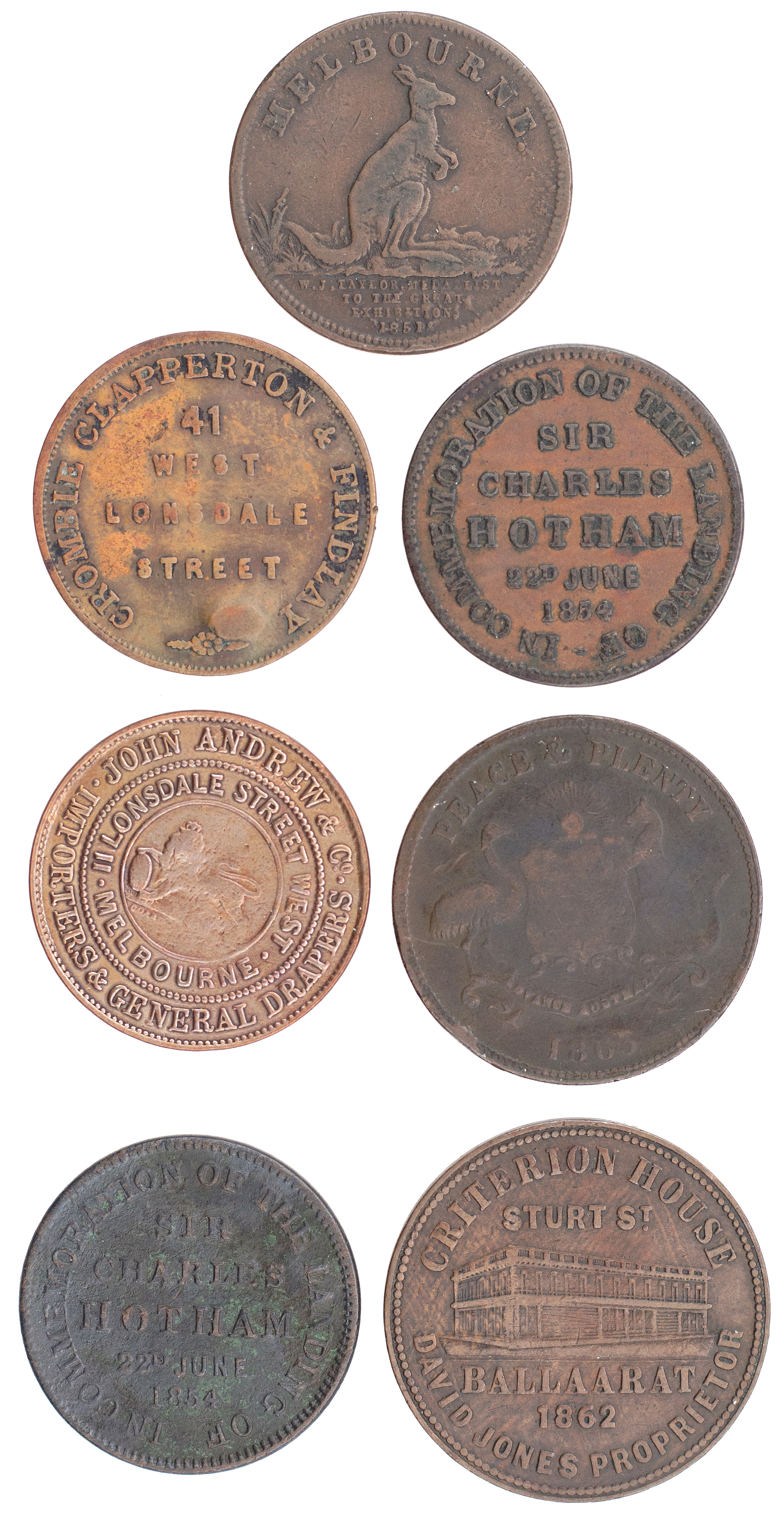 Ballarat, Victoria, David Jones, Penny, 1862, VF