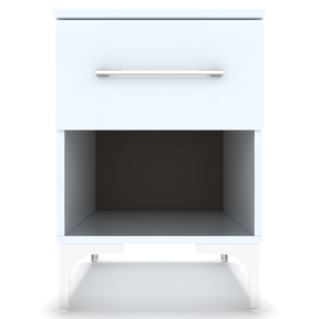 BAM! High Gloss White One Drawer Bedside/Nightstand - New York Range