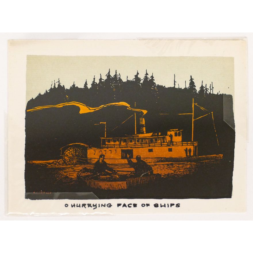 Elton Bennett ''Hurrying Face of Ships'' Signed Serigraph Sheet 5''x6.25''