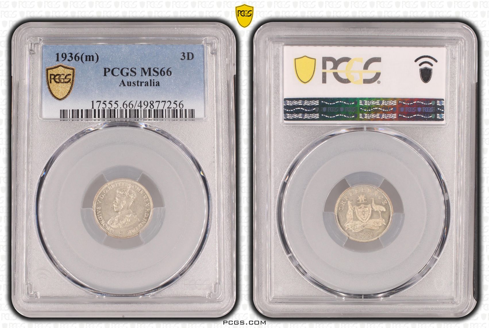 George V, , Threepence, 1936(m), PCGS MS66