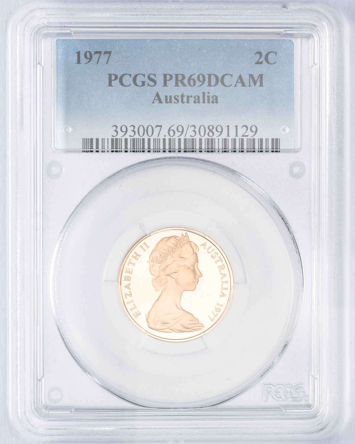 Elizabeth II, Two Cent, 1977, PCGS PR69DCAM