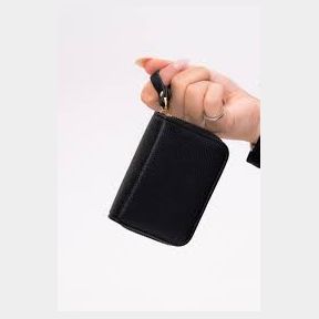 Credit Card Holder Wallet RFID Blocking Case Zipper Card Organizer - Black -Bar 9902143587596- 51745/18745 SN B2 (S1)