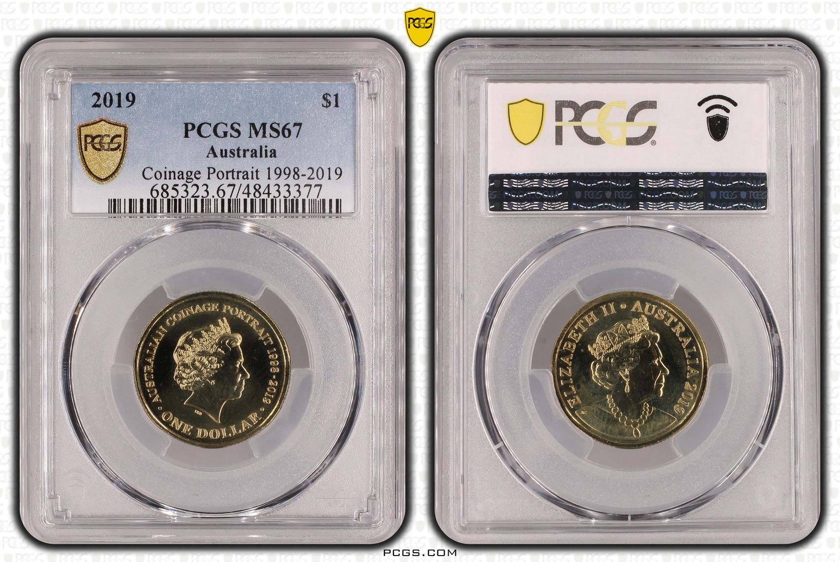 Elizabeth II, Coinage Portrait 1998-2019, One Dollar, 2019, PCGS MS67