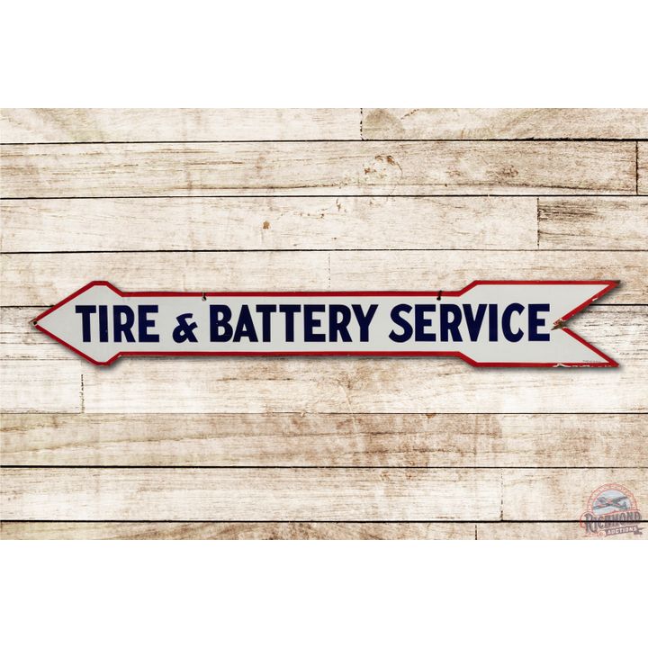 65" Skelly Tire & Battery Service Porcelain Arrow Sign TAC 9