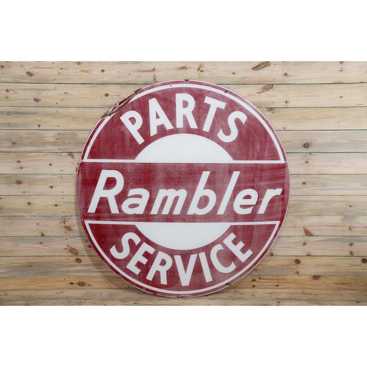 5' Rambler Parts & Service Double Sided Porcelain Sign TAC 6 & 5