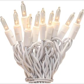 10 MINI CHRISTMAS TREE LIGHT WITH WHITE CORD PARTY LIGHTING STRING FOR PATIO, GARDEN AND WEDDING (WHITE)