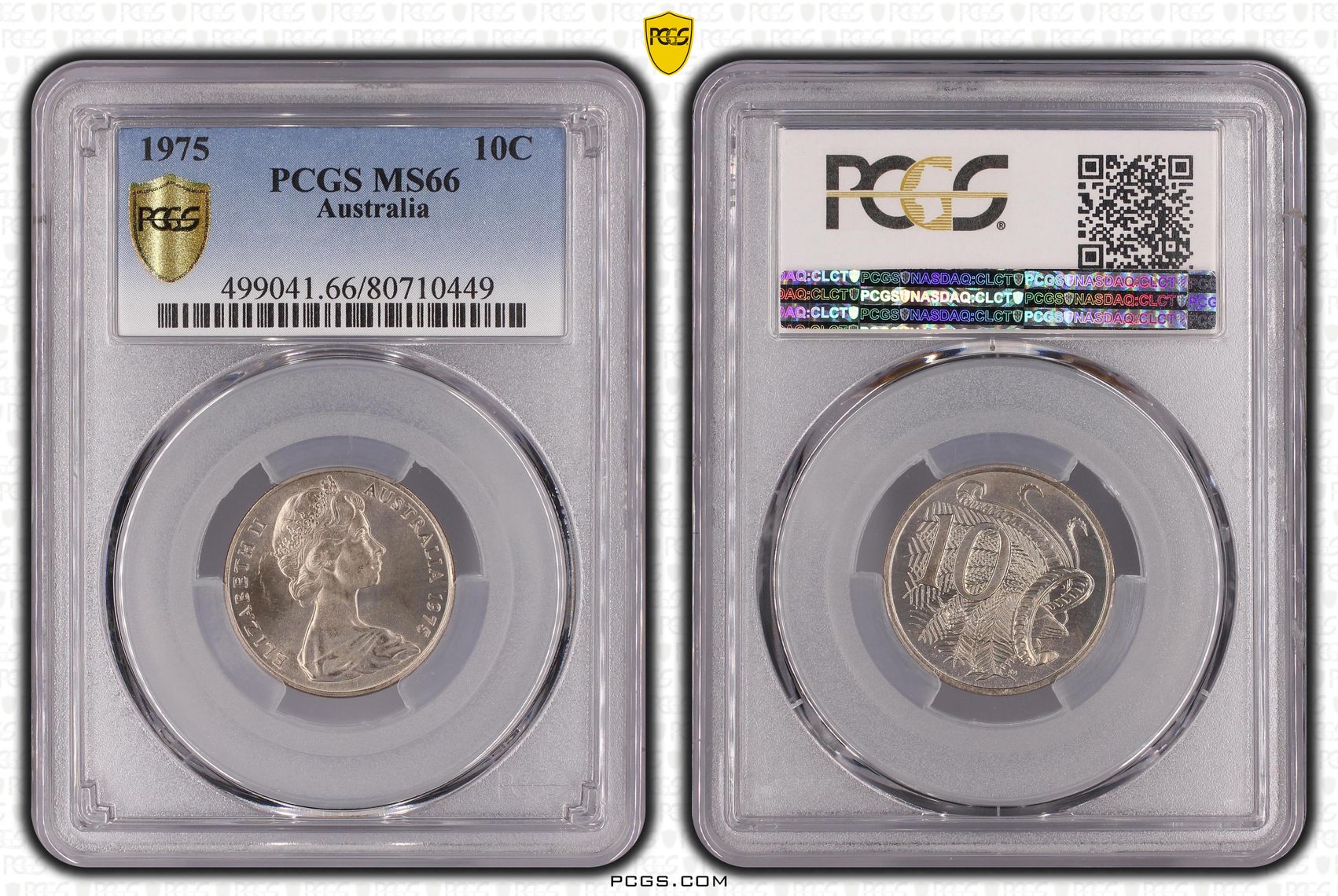 Ten Cent, 1975, PCGS MS66