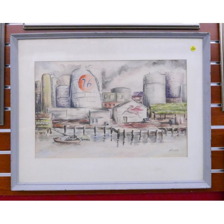Evadne King NW Gas Plant Watercolor- 21x27''