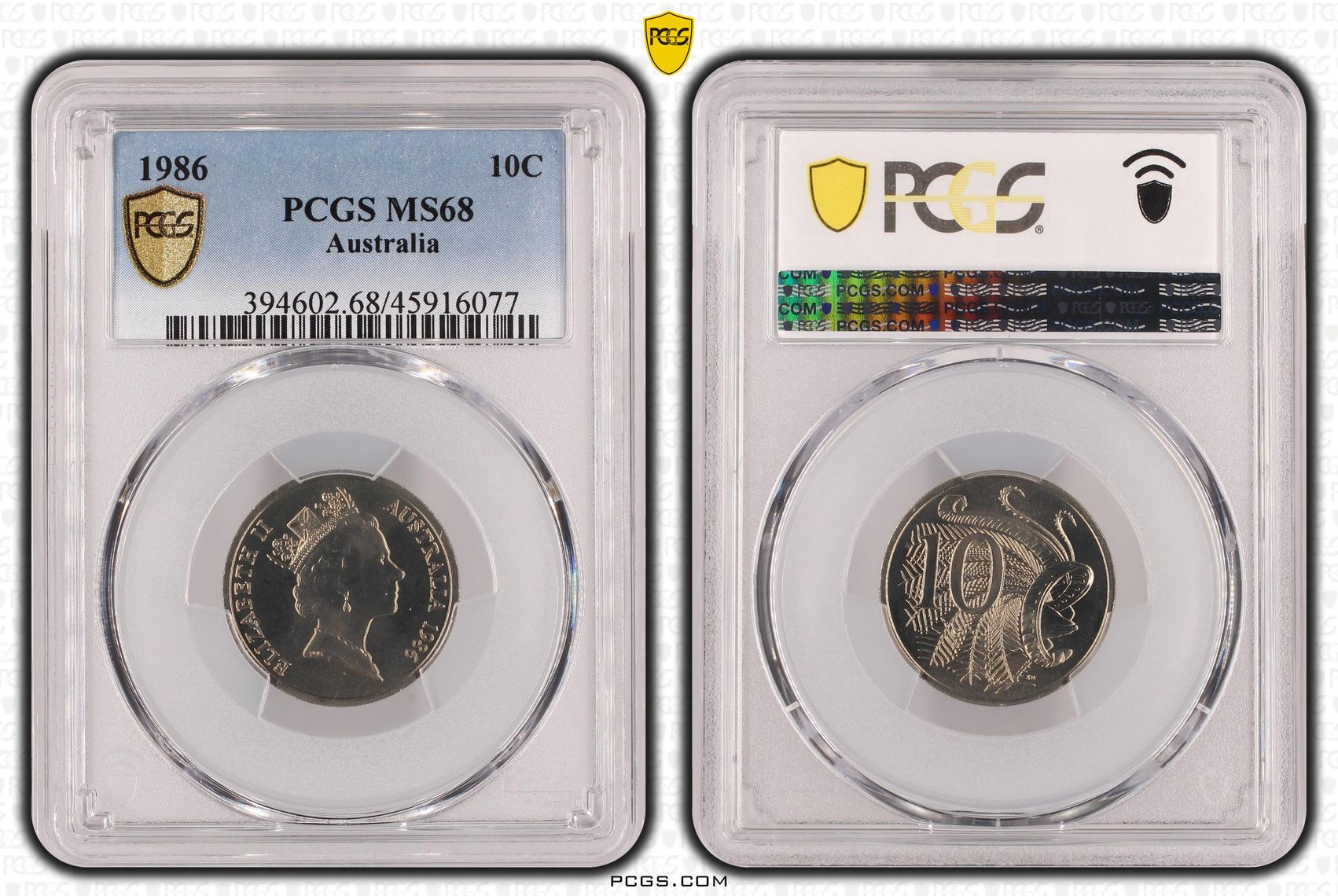 Ten Cent, 1986, PCGS MS68