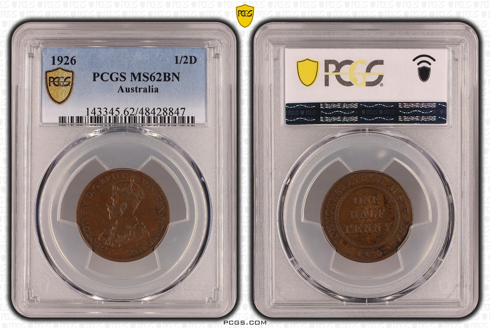 Halfpenny, 1926, PCGS MS 62BN