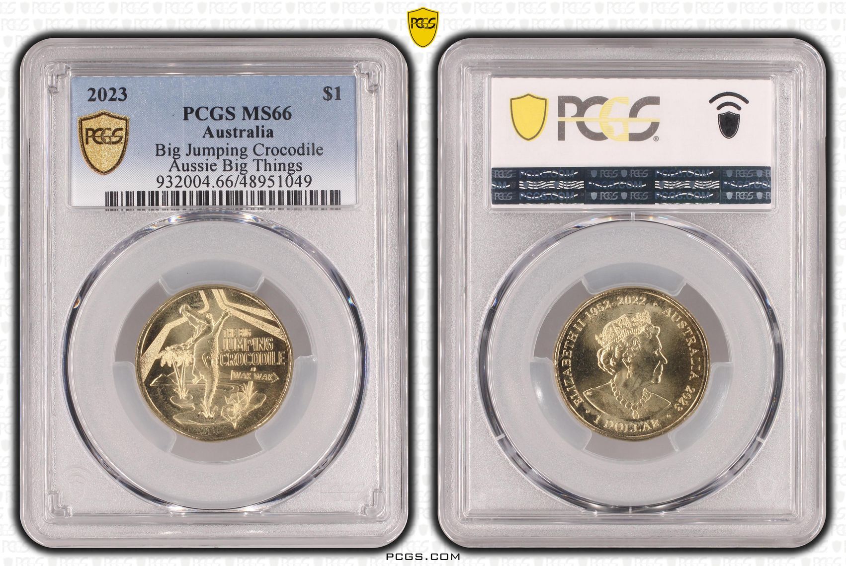 Big Jumping Crocodile Aussie Big Things, One Dollar, 2023, PCGS MS66