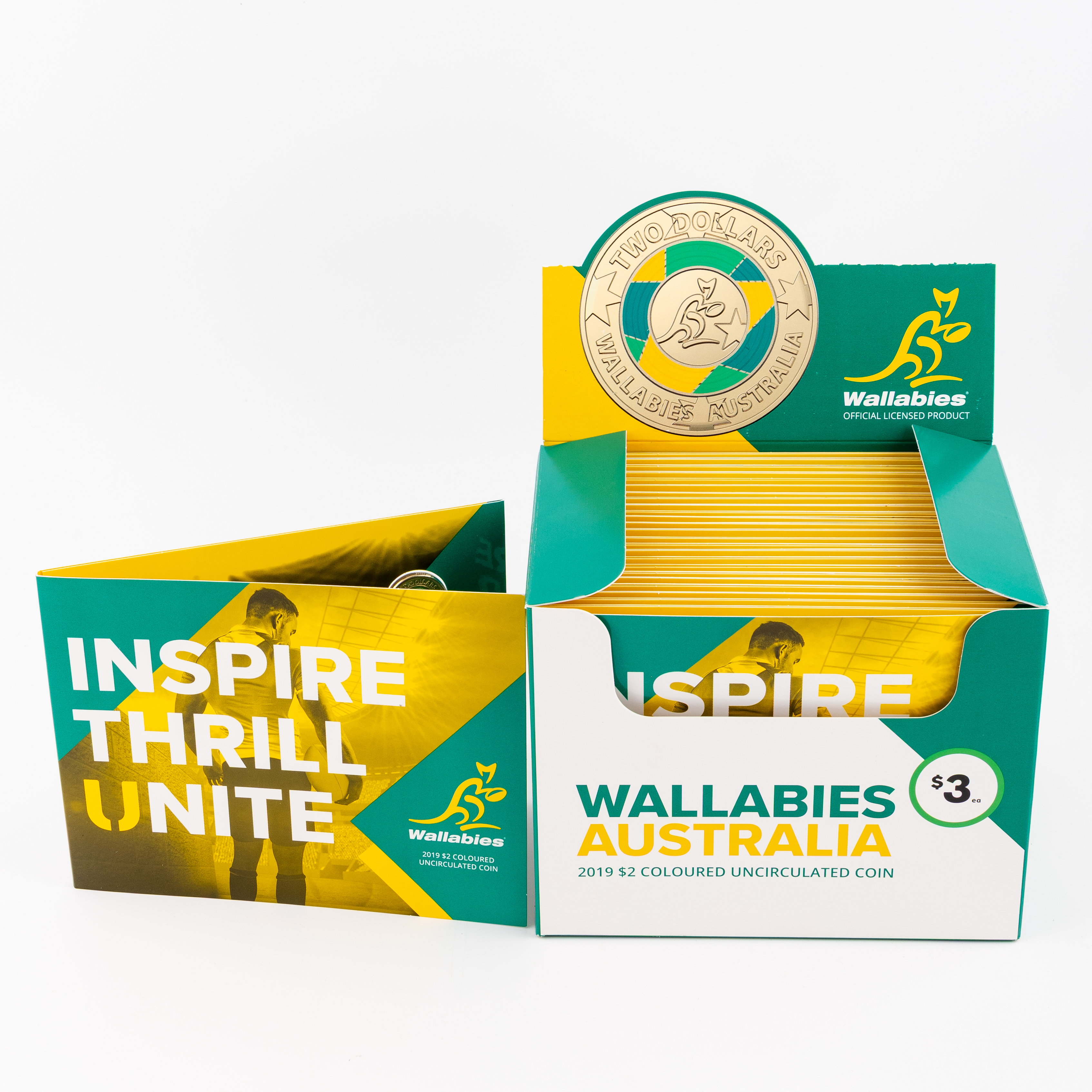76 · Elizabeth II, Wallabies ARU, Two Dollars, 2019,  UNC