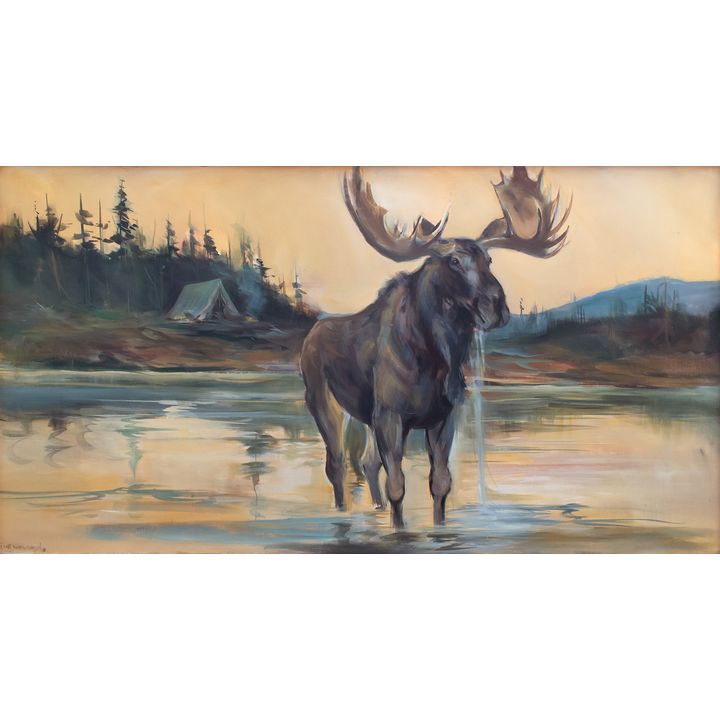 Marilynn Dwyer Mason (1943-2022), Untitled (Moose in Landscape)