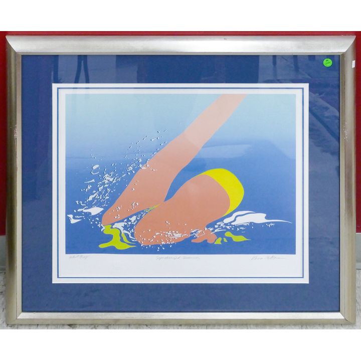 Vesa Peltonen ''Synchronized Swimmer'' S/N Serigraph Framed 27''x31''