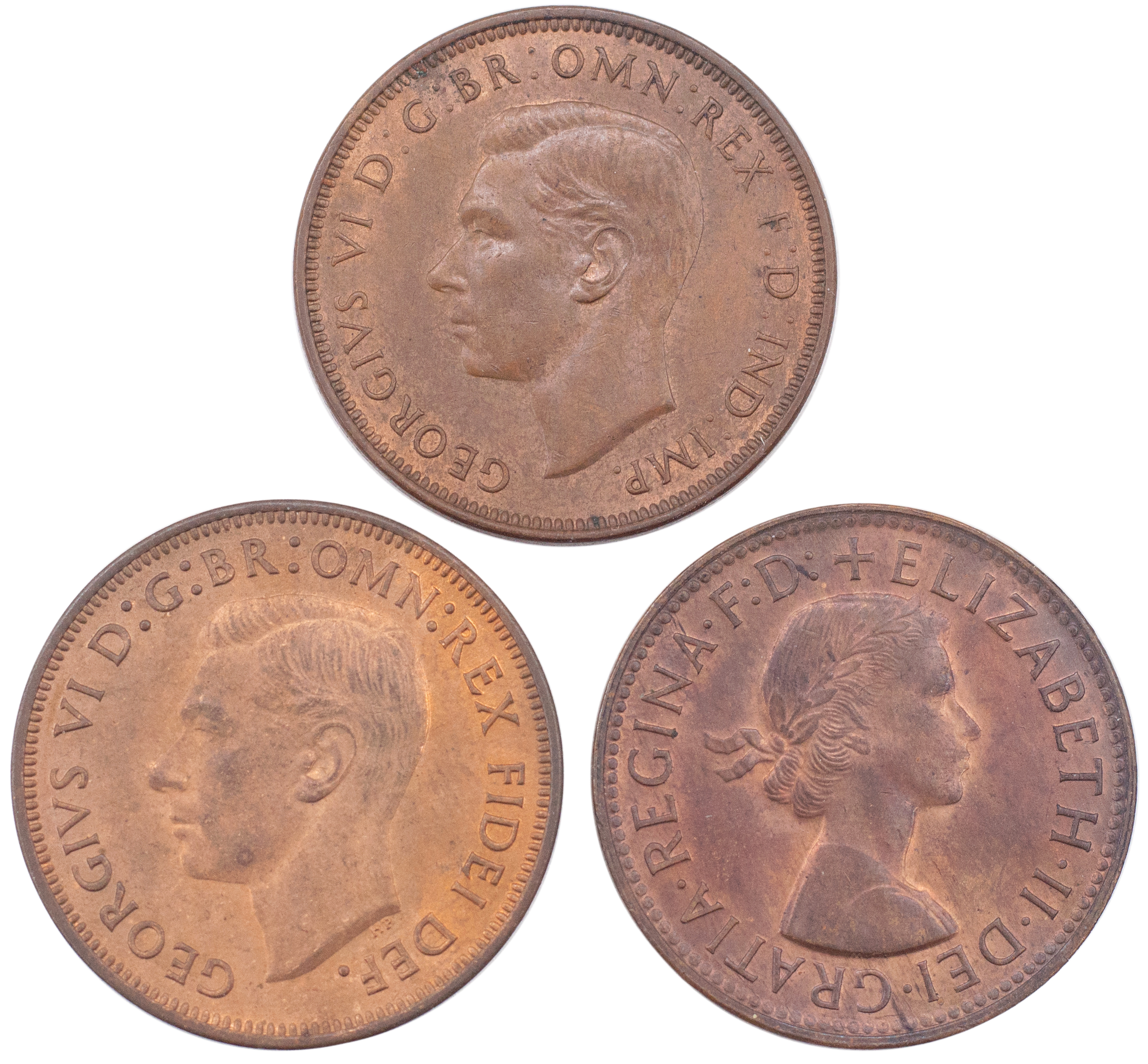 George VI - Elizabeth II, Halfpenny, 1938 - 1959, UNC