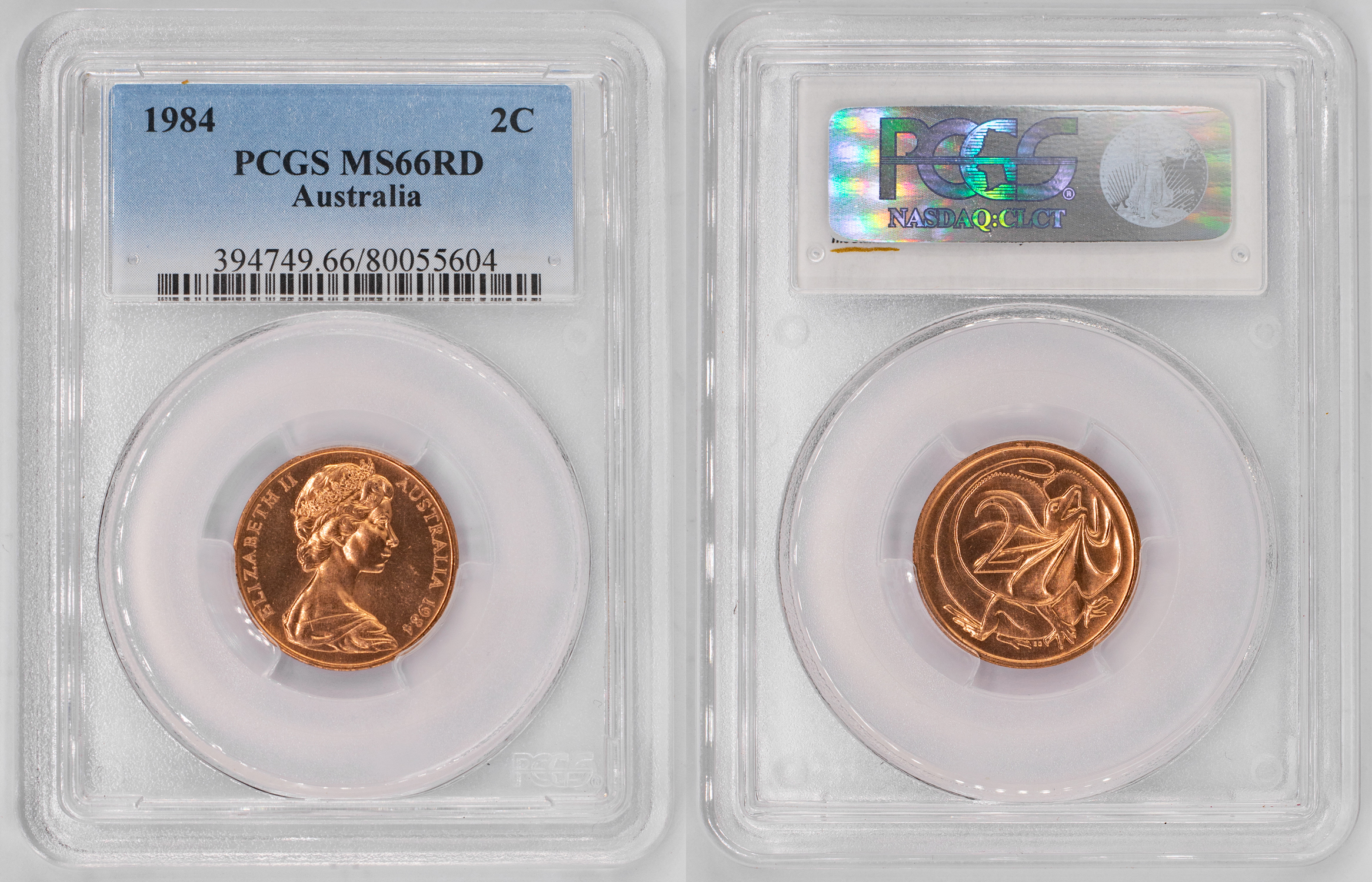 Elizabeth II, Two Cent, 1984, PCGS MS66RD