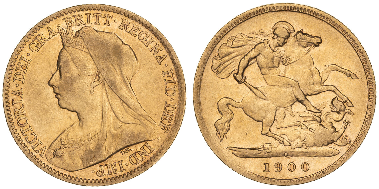 Victoria, St George Reverse, Half Sovereign, 1900-P, Fine