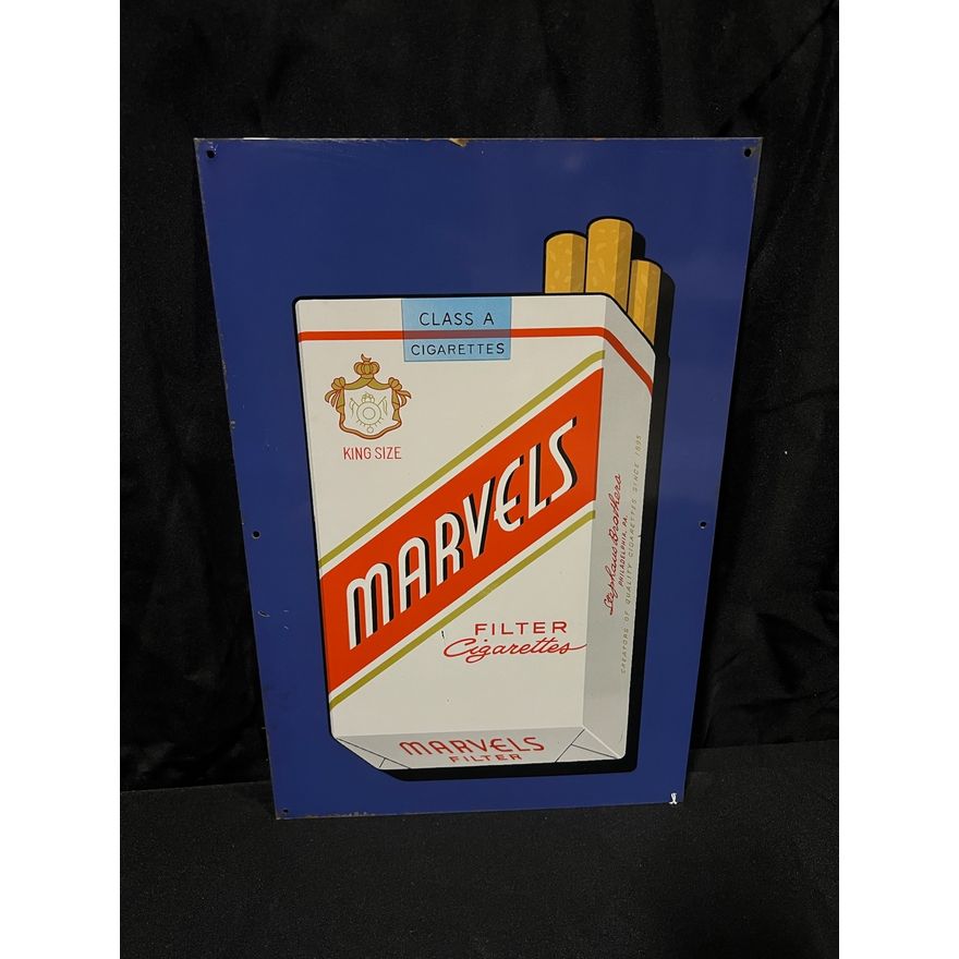 Marvels King Size Filter Cigarette Tobacco Tin Metal Sign