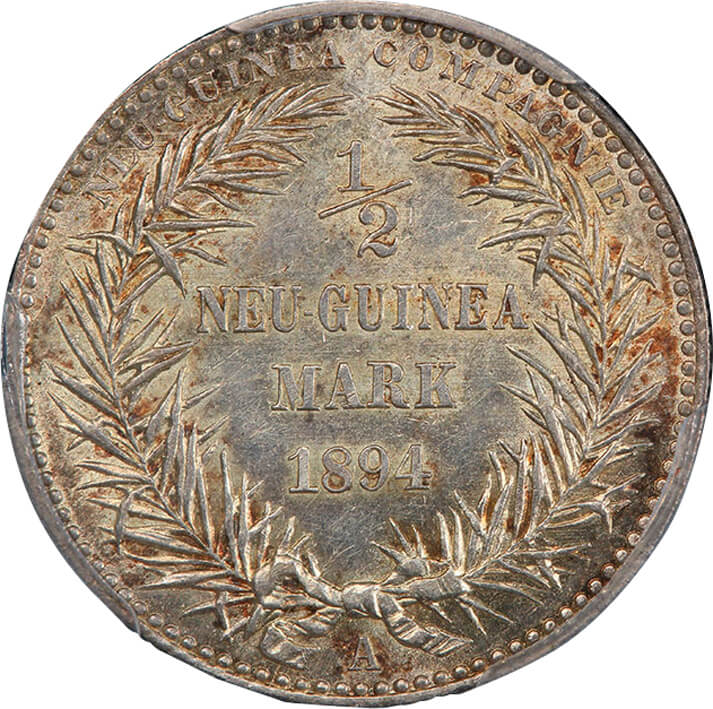 ドイツ-Germany. silver. 1894. 1/2. Mark. PCGS MS64. 未使用. UNC