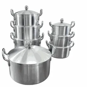 High quality 7pcs set aluminum polished deep pot large cooker set |