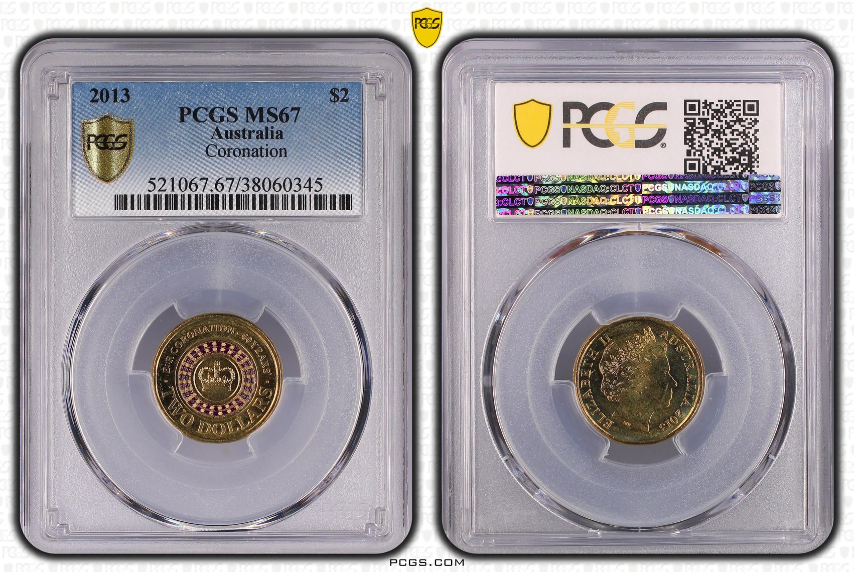 Coronation Colorized, Two Dollar, 2013, PCGS MS67