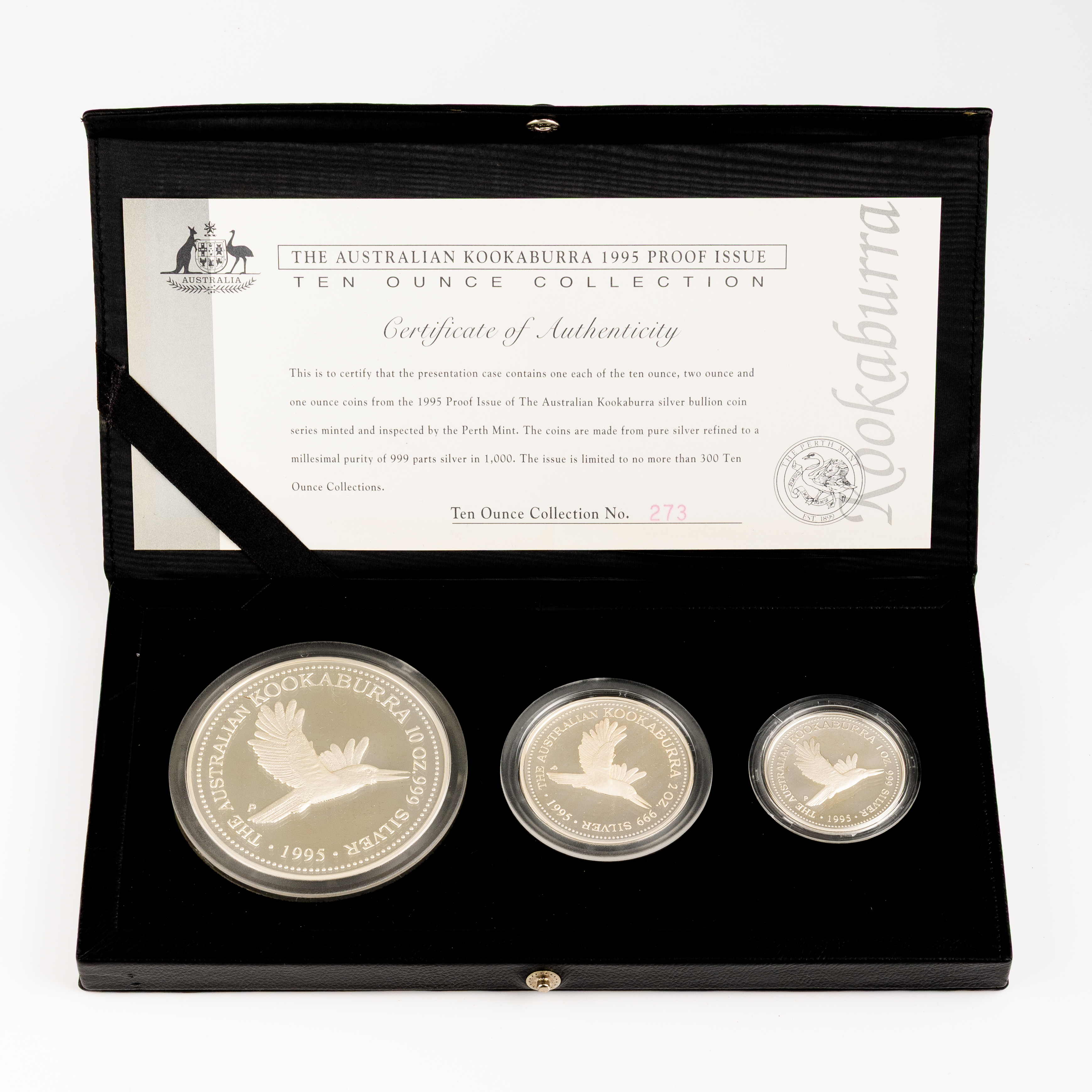 341 · Elizabeth II, Perth Mint - Australian Kookaburra, One Dollar - Ten Dollars, 1995, FDC