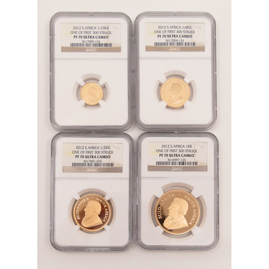 South Africa Gold First Strike Proof Krugerrand Set 2012, NGC PF70 Ultra Cameo
