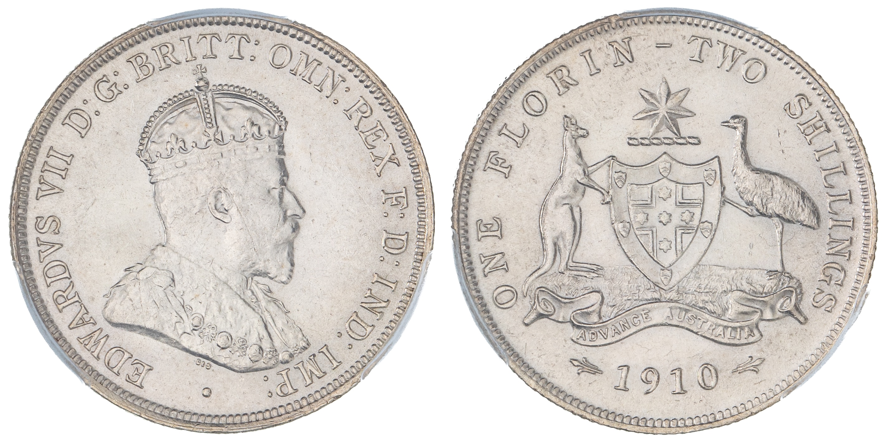 Edward VII, Florin, 1910, PCGS MS62