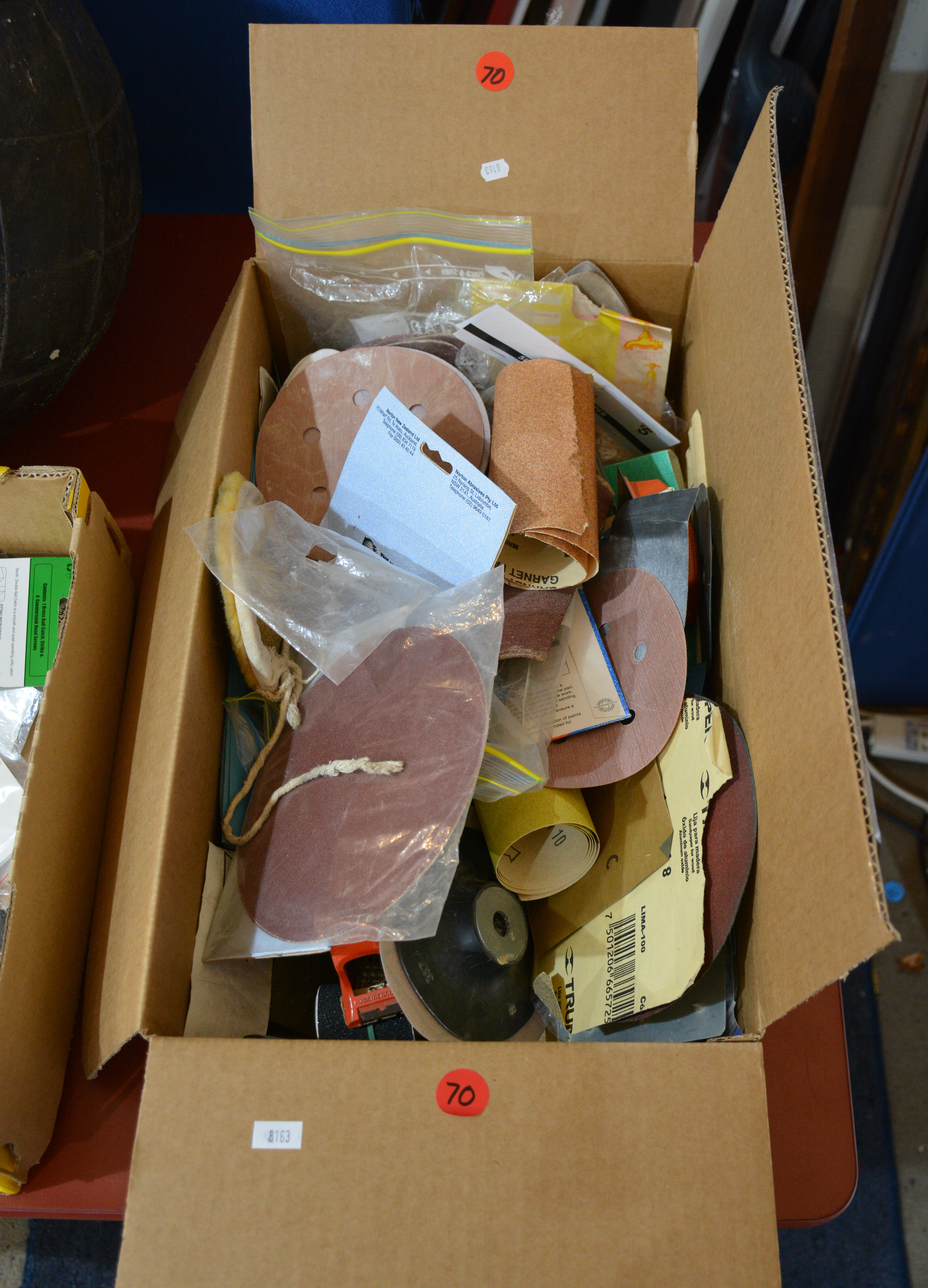 Box of Sandpaper etc — sold at auction in New Zealand for $25
