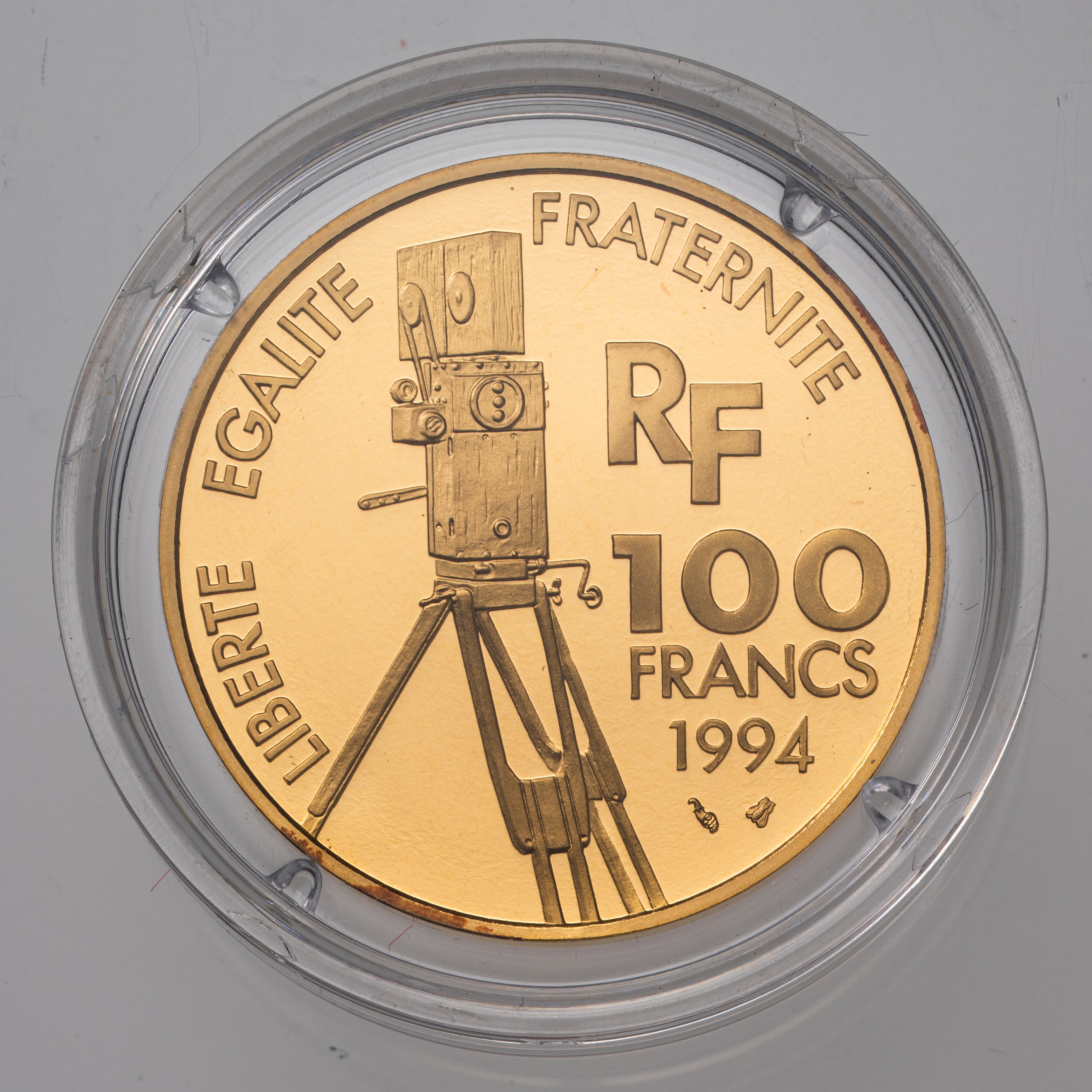 フランス-France. 映画100周年記念 金貨3種揃プルーフセット 1994年