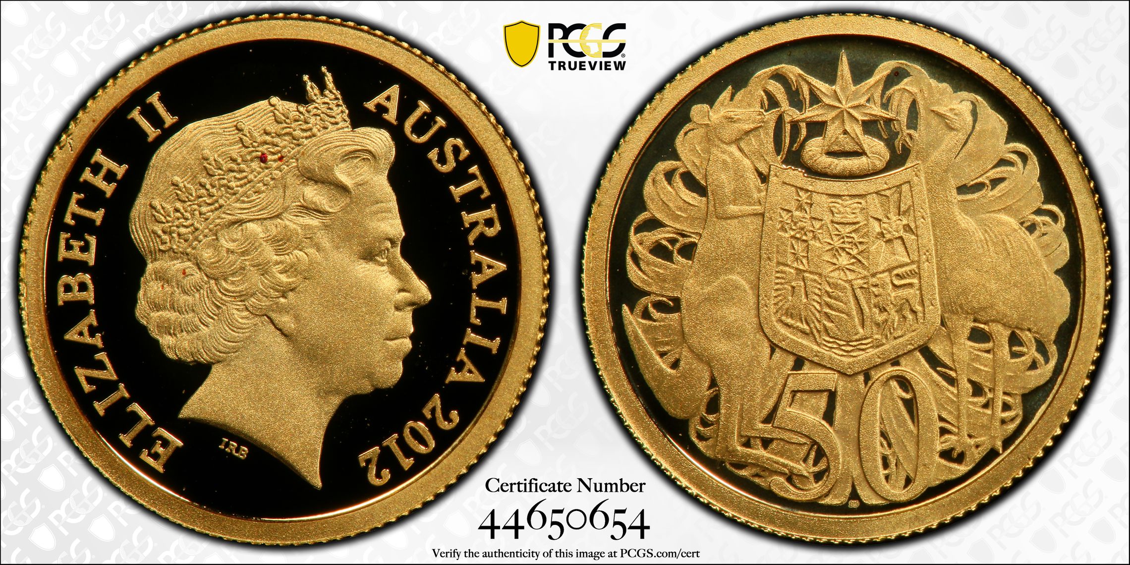 2012 Australia Fifty Cent, 50c Proof Coat of Arms PCGS - PR70DCAM POP 9/0 -654