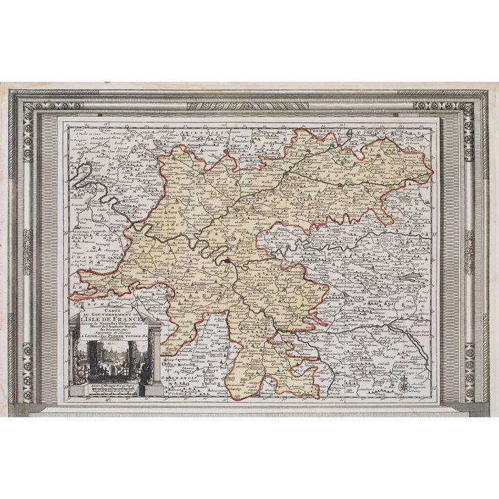 Pieter van der Aa | Carte du Gouvernement de l’Isle de France