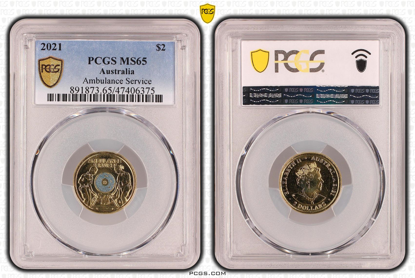 Ambulance Service, Two Dollar, 2021, PCGS MS 65