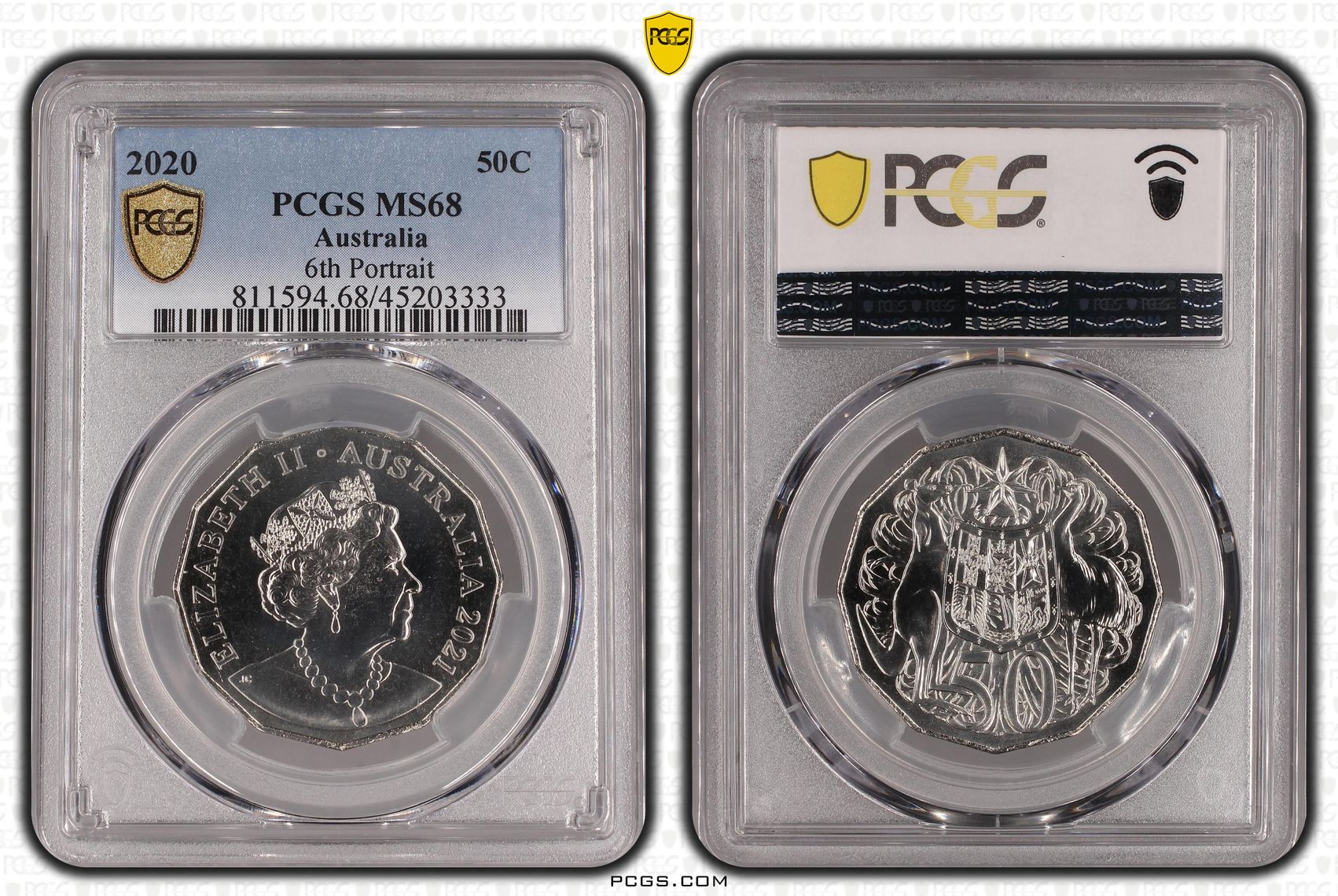 2020 Australia Fifty Cent, 50c PCGS - MS68 POP 3/0 -333