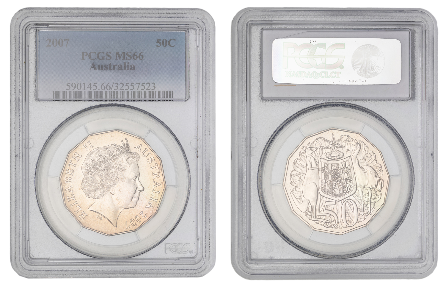 Elizabeth II, Fifty Cent, 2007, PCGS MS66