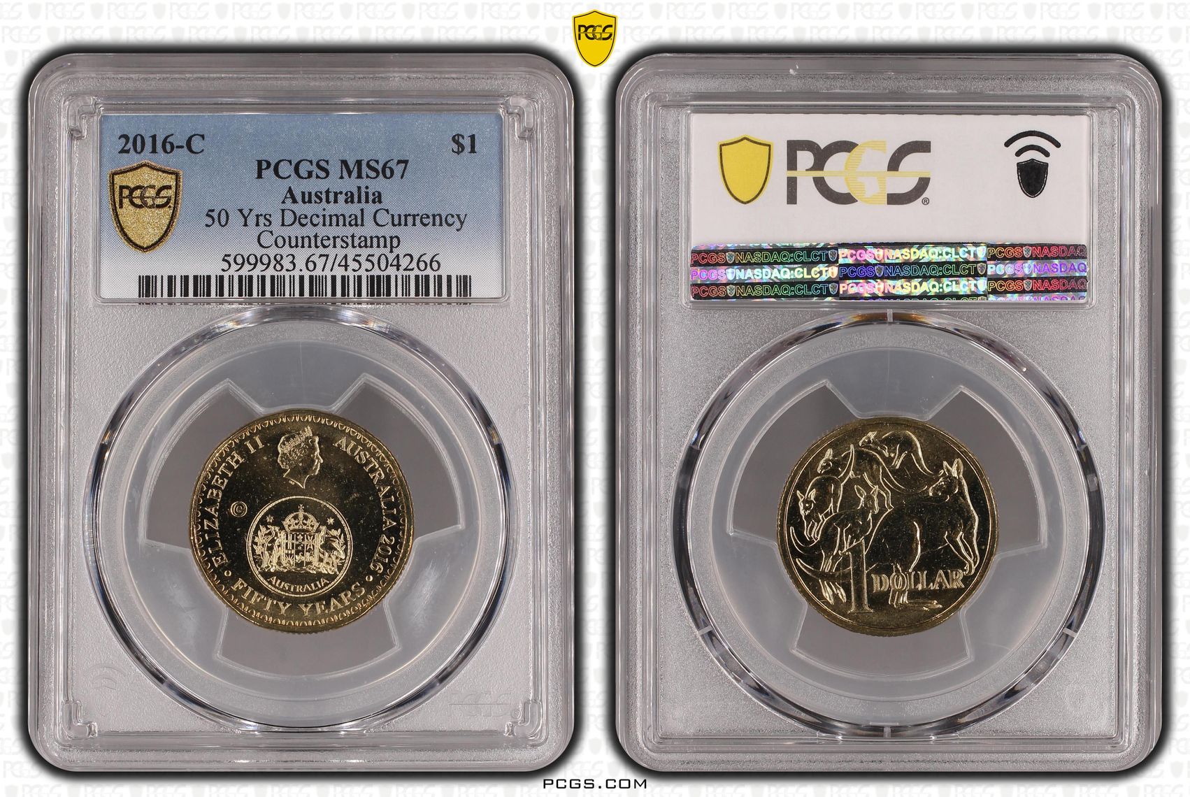 Elizabeth II, 50 Yrs Decimal Currency, One Dollar, 2016-C, PCGS MS67