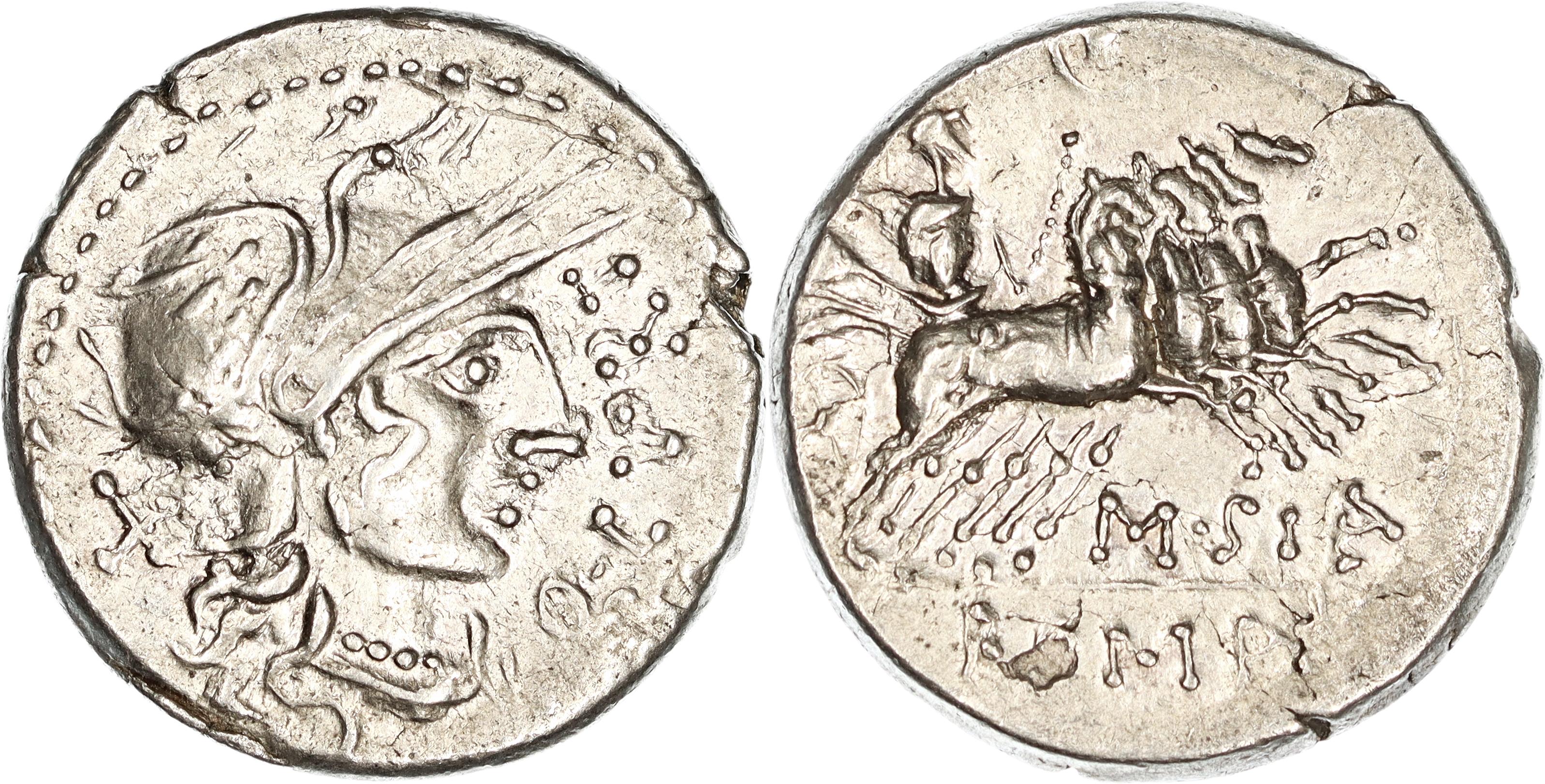 Roman Republic, Q. Curtius & M. Iunius Silanus, Silver Denarius, 116-115 BC, VF