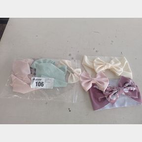 BABY HEADBAND SET OF 4 WITH MATCHING BIG BOW CLIP SET (MOM AND MINI) - PURPLE - 6 YEARS -