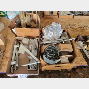3 Boxes of door closures, door pulls, and other misc.