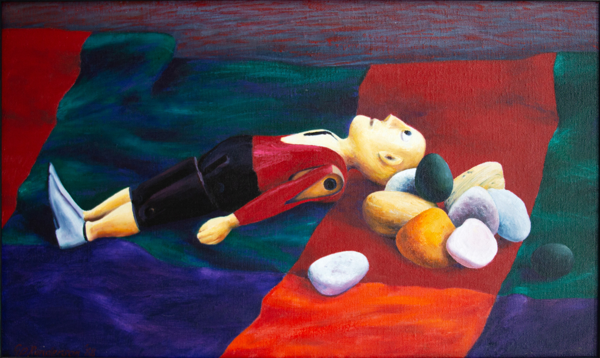 Glenda Randerson 'The Wooden Man Laid to Rest' — NZ auction result