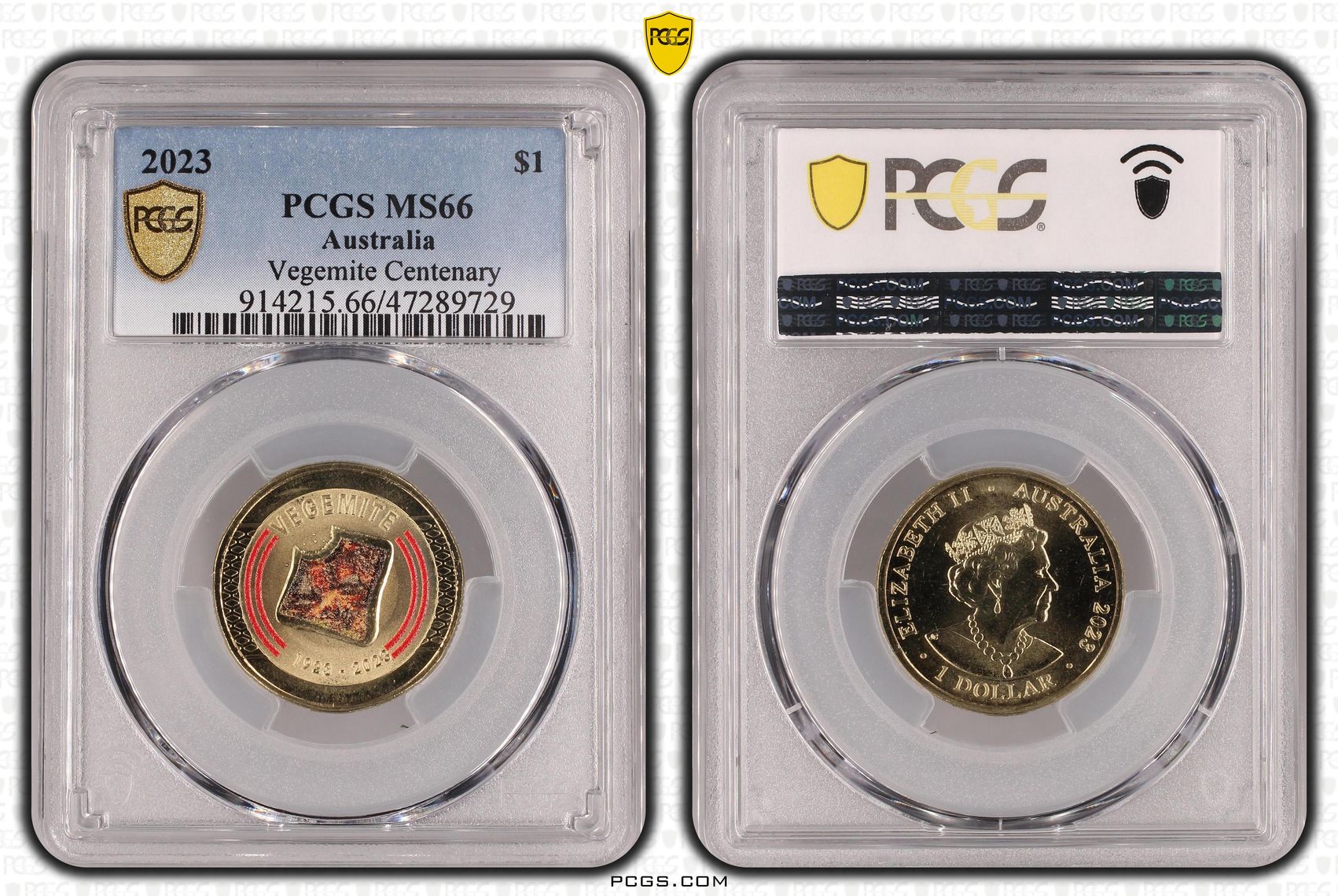 Vegemite Centenary, One Dollar, 2023, PCGS MS 66