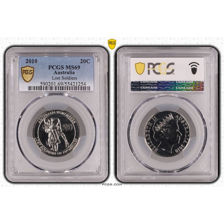 Lost Soldiers, POP 2/0, Twenty Cent, 2010, PCGS MS69